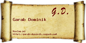 Garab Dominik névjegykártya